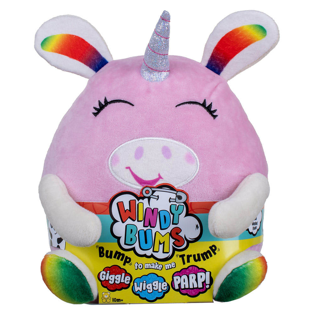 Golden Bear - Windy Bums Cheeky Wiggly Jiggly Giggly Plush Toy For Kids - Unicorn