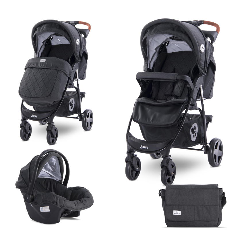  Lorelli Classic Baby Stroller Daisy Set Black 