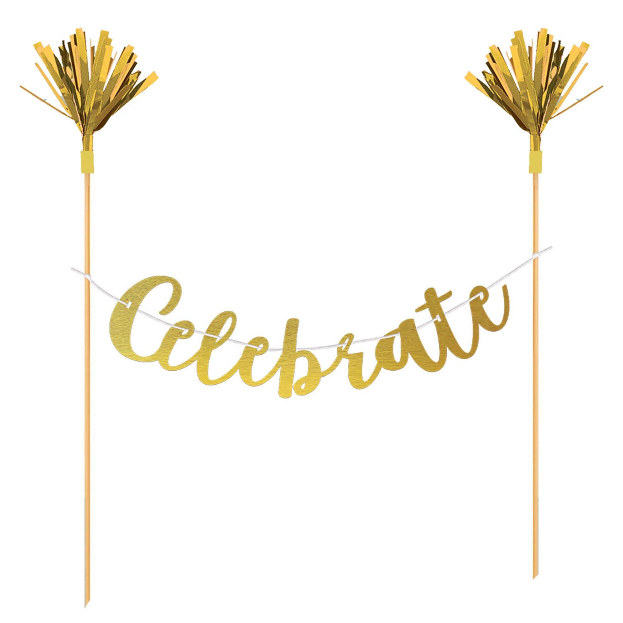 Celebrate Gold Cake Banner
