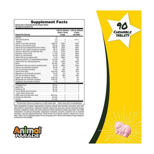 Animal Parade - Children's Chewable Multi - Watermelon Flavor 90 tablets