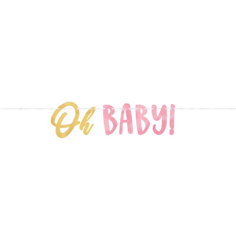 Oh Baby Girl - Foil Letters Banner 