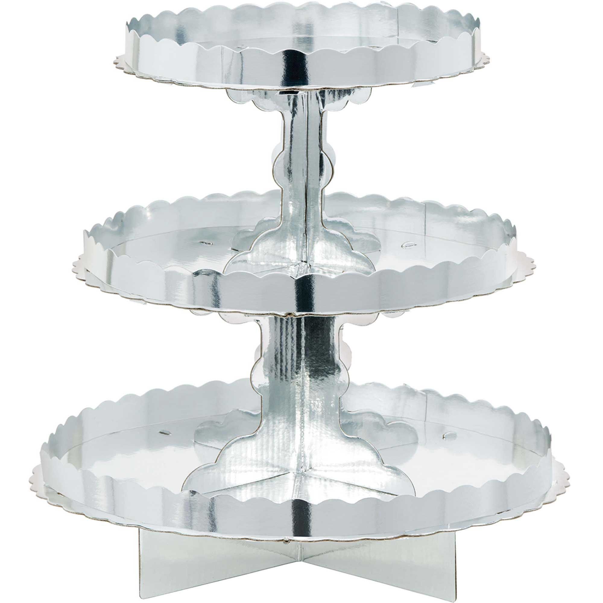 Silver 3 Level Treat Stand 29cm