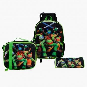 Disney Ninja Turtle Printed 3-Piece Trolley Backpack Set