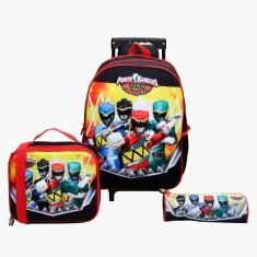 Disney Power Rangers Printed 3-Piece Trolley Backpack Set