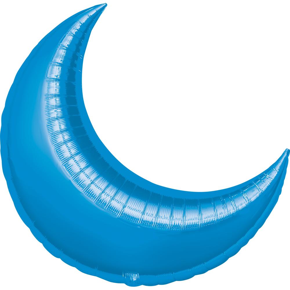 Blue Crescent Super Shape Balloon 35in