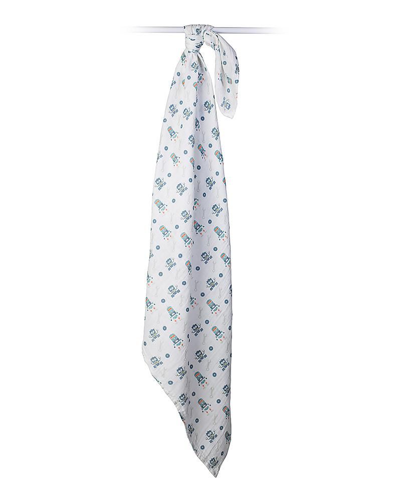 Lulujo Muslin Swaddle - Robots
