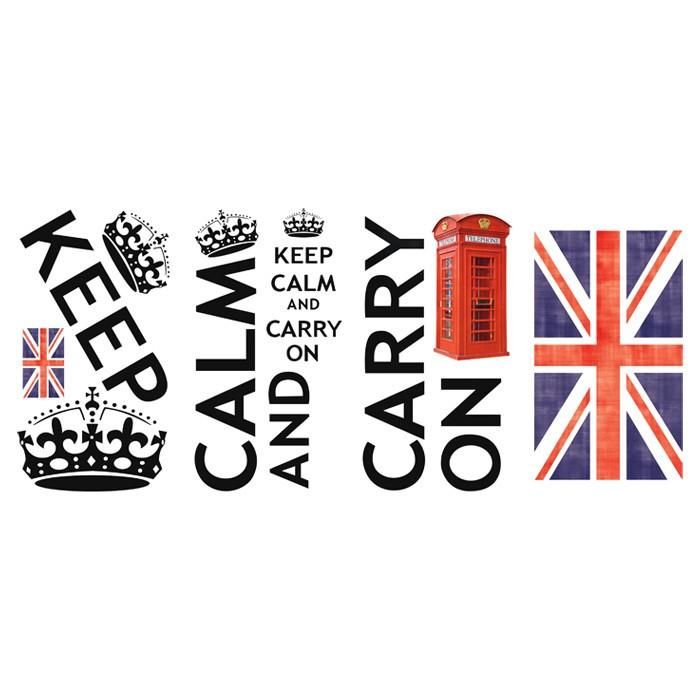 Room mates Keep Calm And Carry On Wall Decal