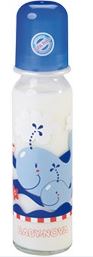 Baby Nova Decorated Blue bottle Glass -240ml