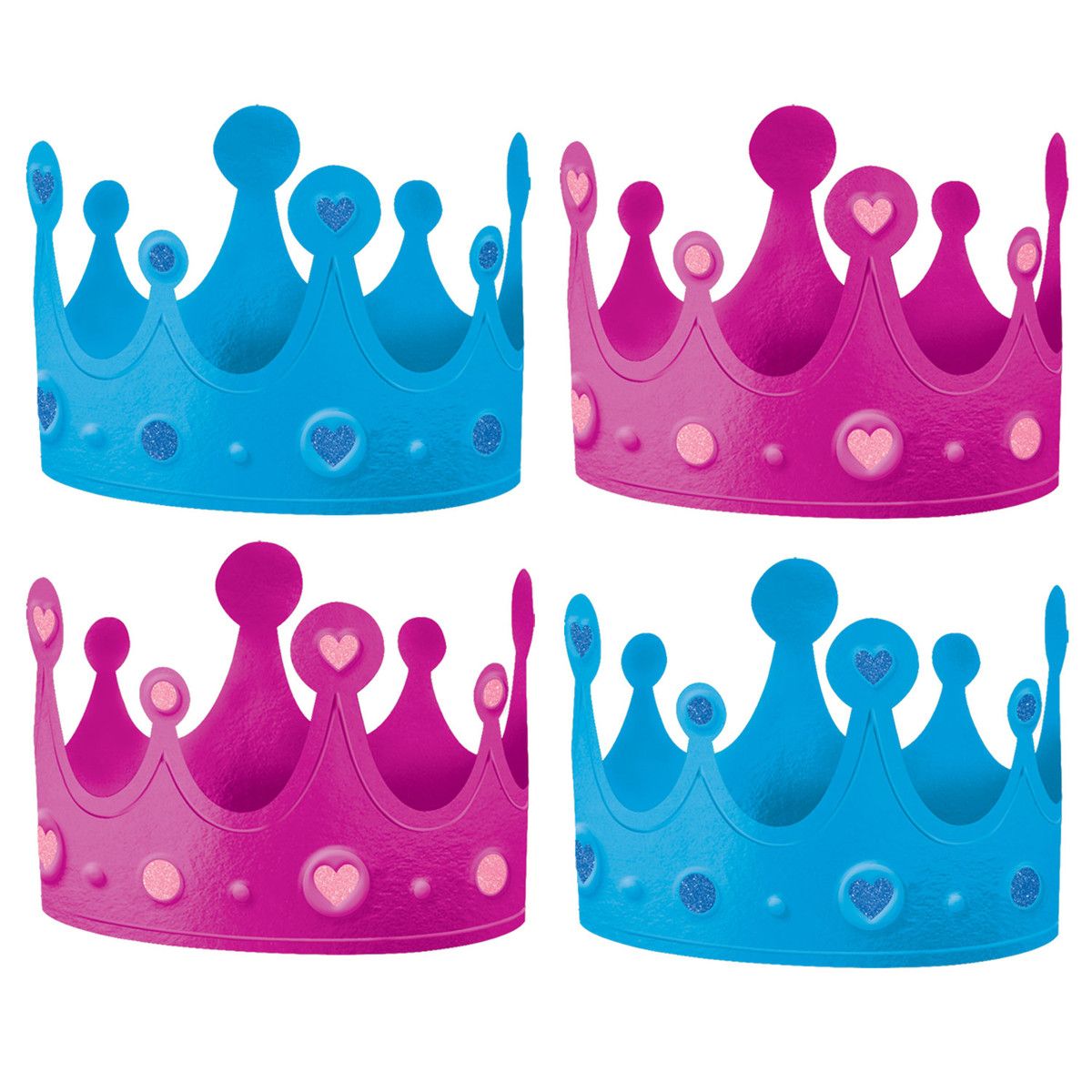 Girl or Boy Crowns Pink/Blue 12pcs