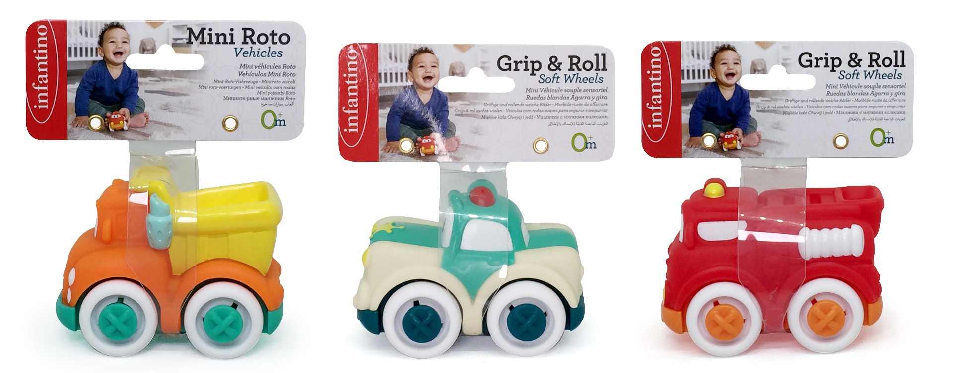 Infantino - Grip & Roll Soft Wheels Baby Activity Toy Dump Truck