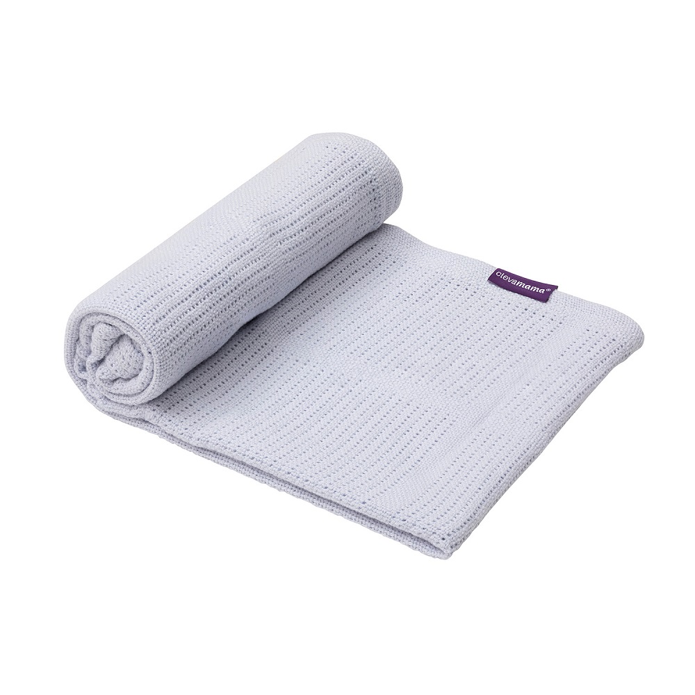 Clevamama - Cellular Blanket Crib/Moses Basket 70 x 90 cm ‚Äì Blue