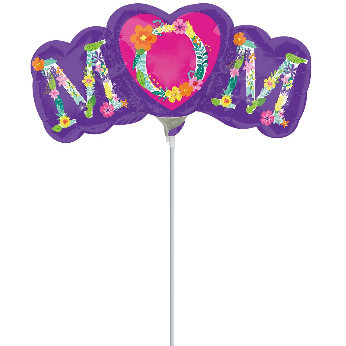 My Party Centre - Floral MOM Mini Shape Foil Balloon