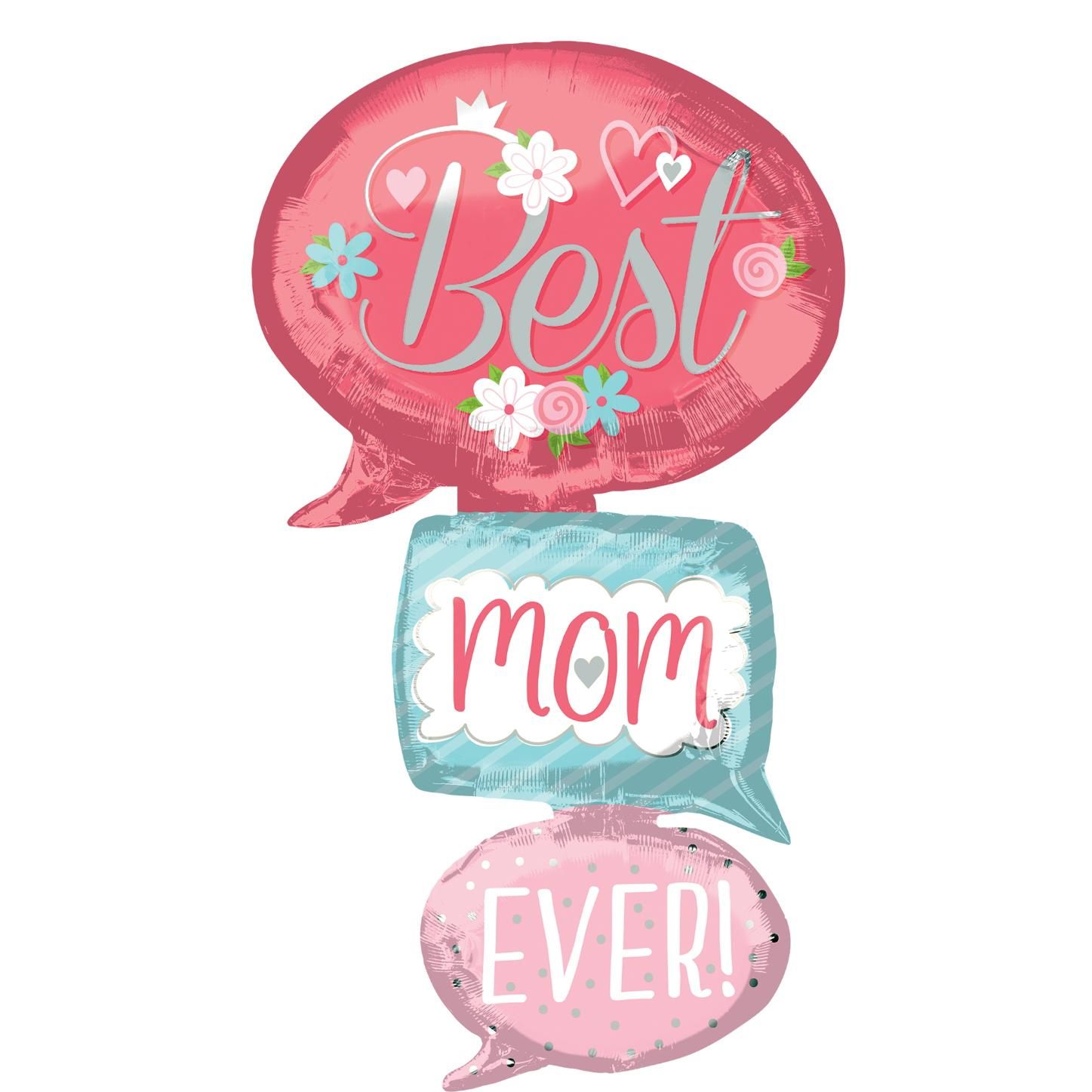 My Party Centre - Best Mom Ever Multi Balloon - 71x134cm