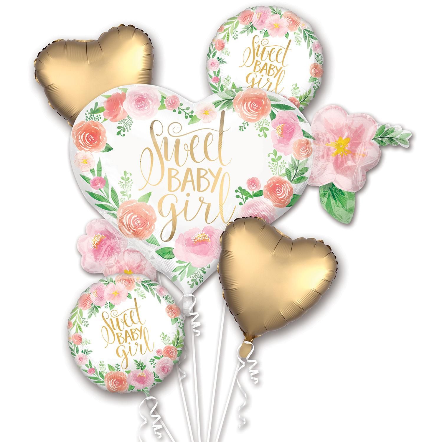 Floral Baby - Girl Balloon Bouquet 