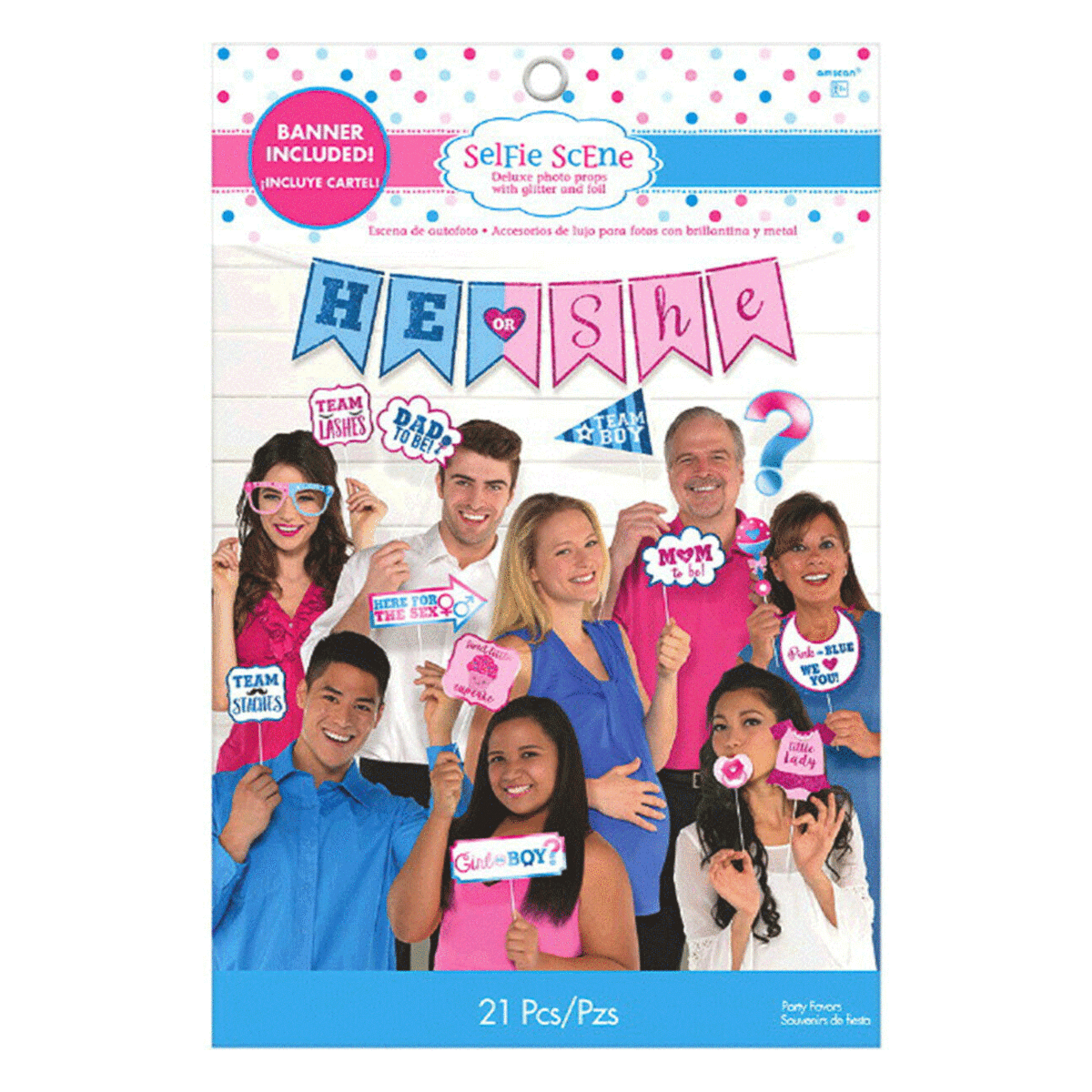 Gender Reveal Deluxe Photo Props 21pcs