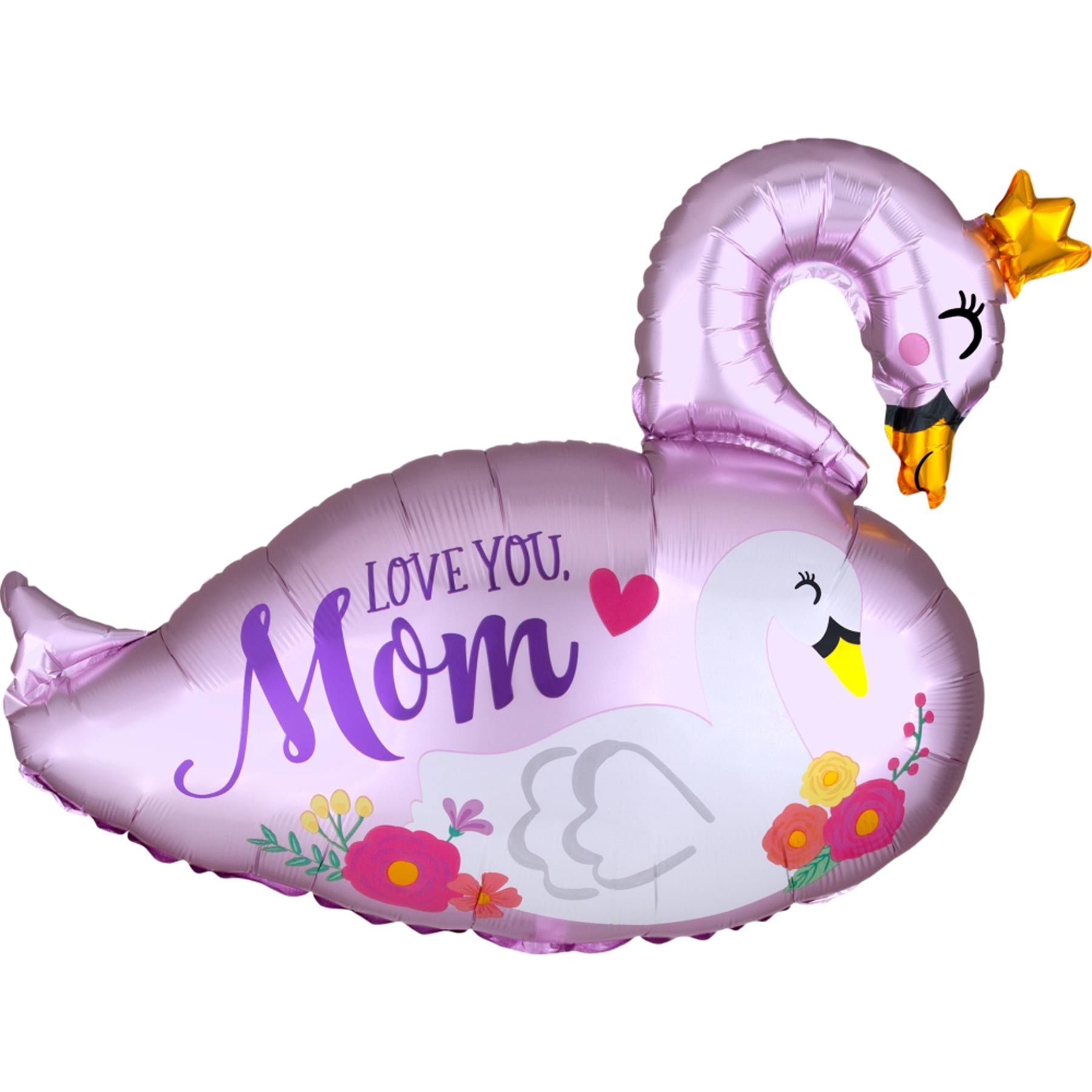 My Party Centre - Mama & Baby Swan Satin Balloon - 73x55cm