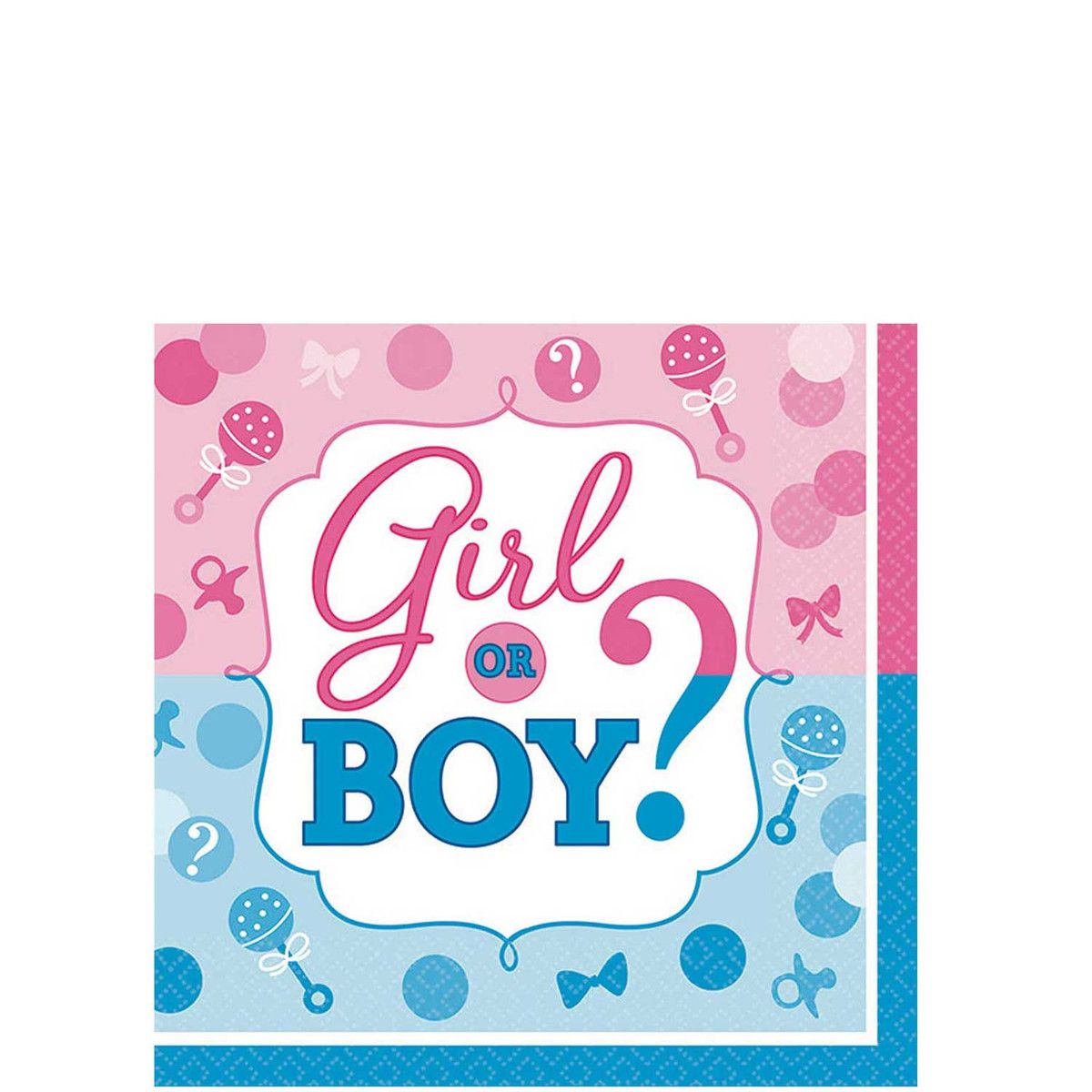 Girl or Boy Beverage Tissues size 25cm x 25cm 16pcs