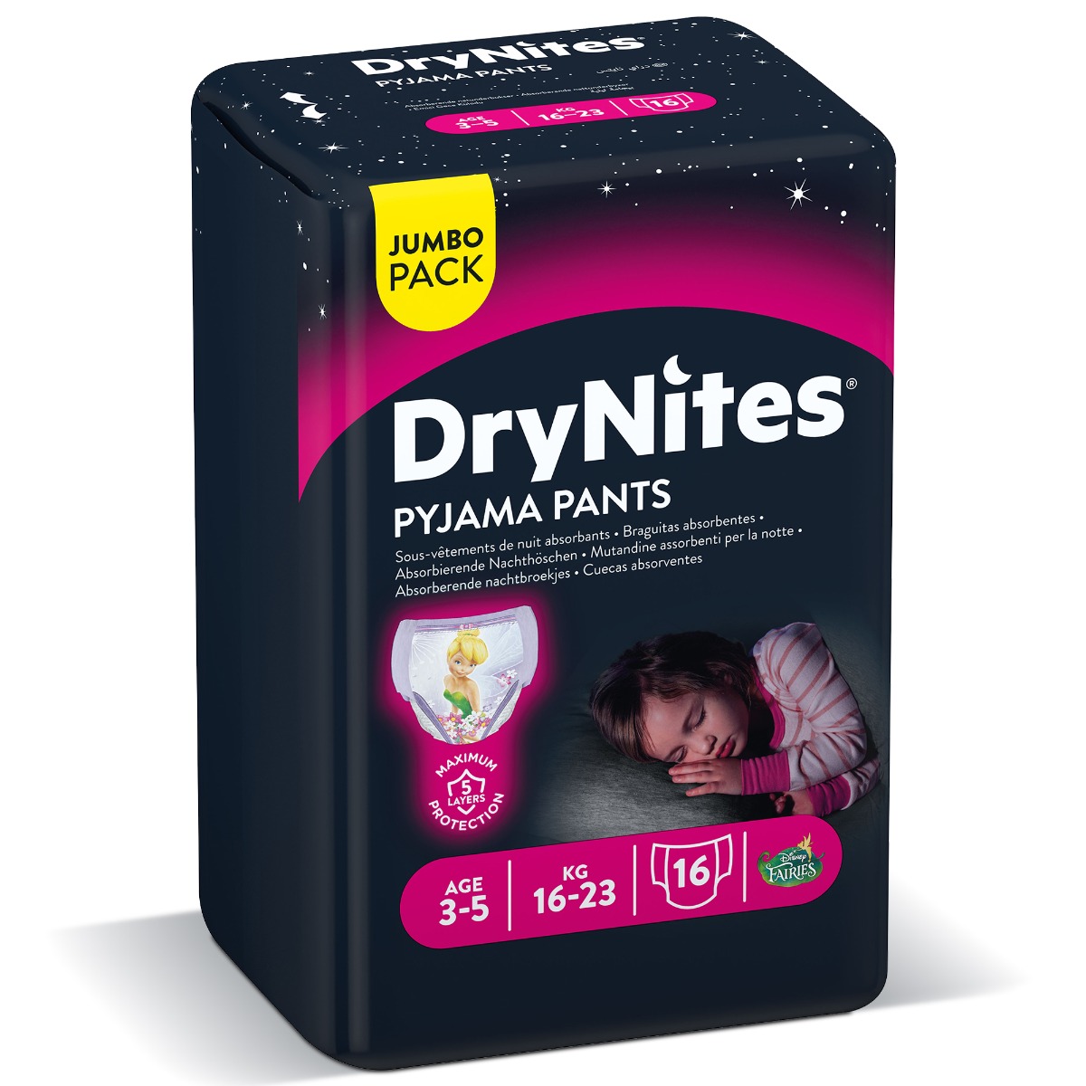 Huggies - Drynites Pyjama Pants, 3-5 Y, Girl, 16-23 Kg -16 Pants