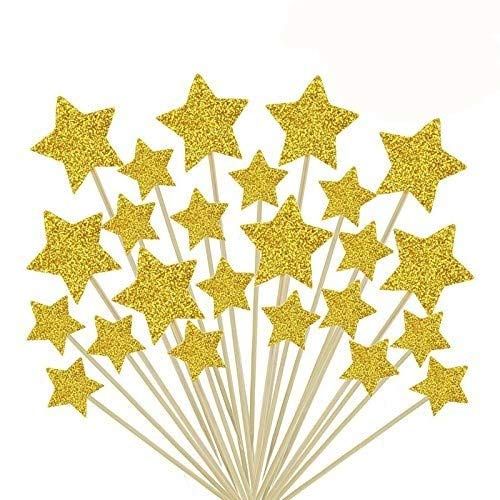 Gold Star Cupcake Toppers