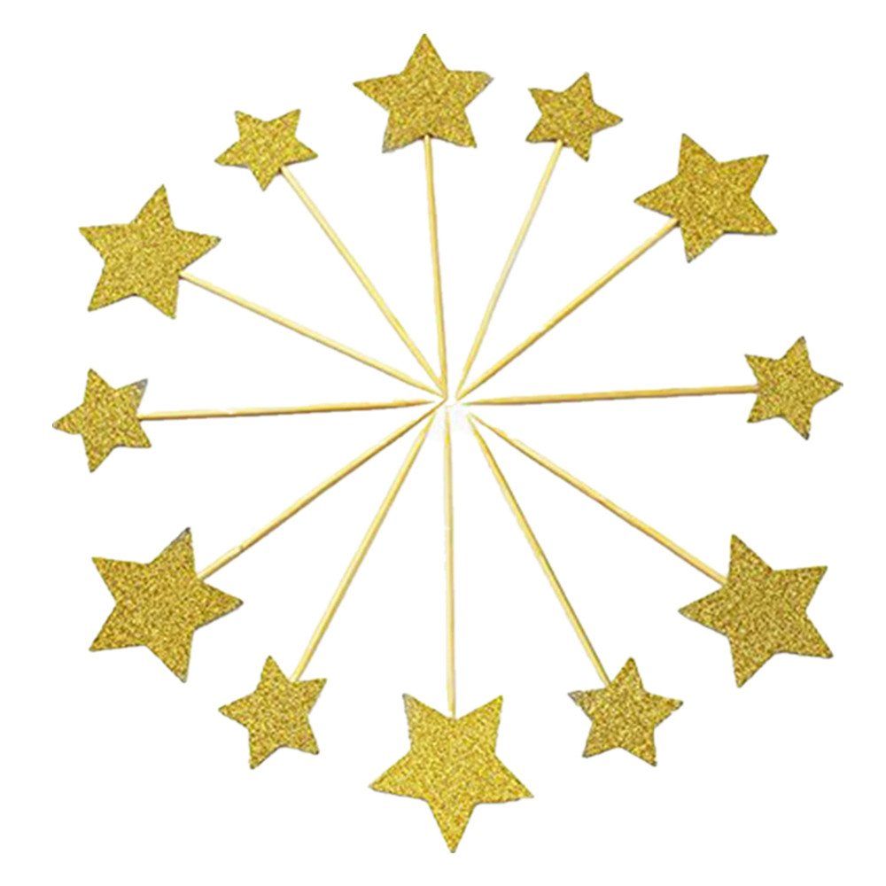 Gold Star Cupcake Toppers
