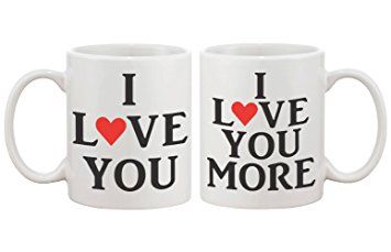 I Love You More Valentine Mug Set