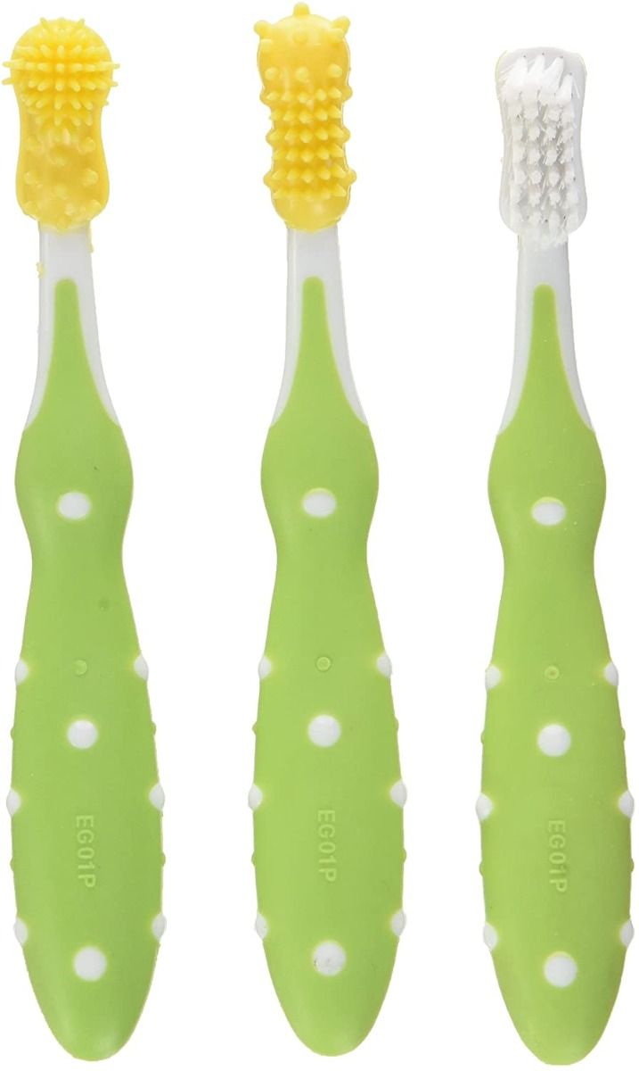Nuby - Toothbrush 3 Piece Set - Green