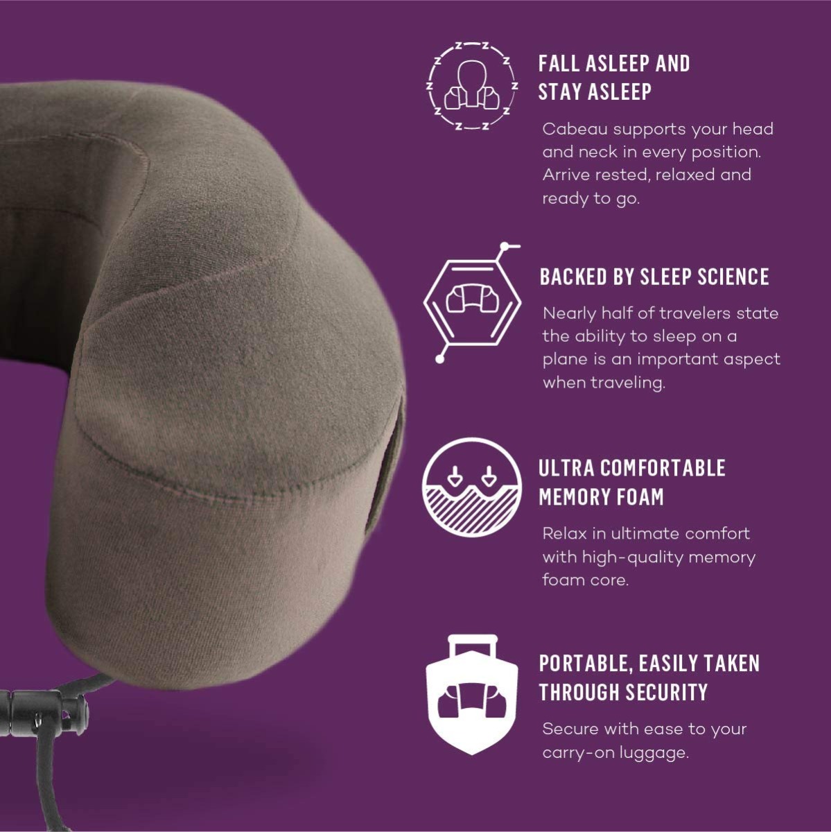 Cabeau Evolution Memory Foam Travel Neck Pillow - Blue Tropic