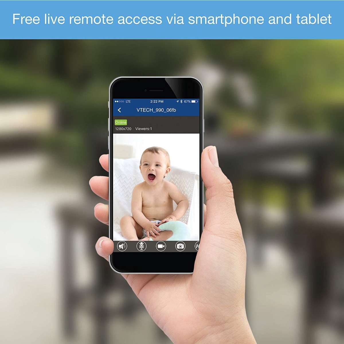 Vtech Monitors Wifi HD Pan Tilt Video Monitor with Remote
