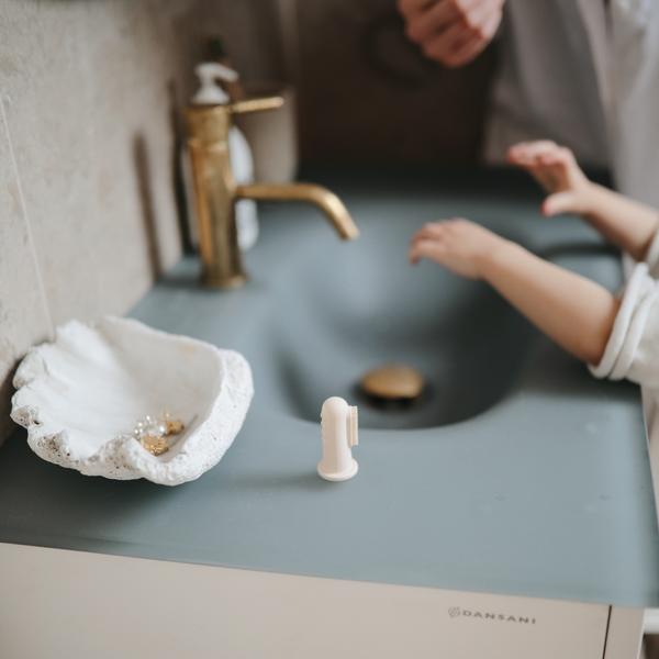 Mushie - Finger Toothbrush Cambridge Blue/Shifting Sand