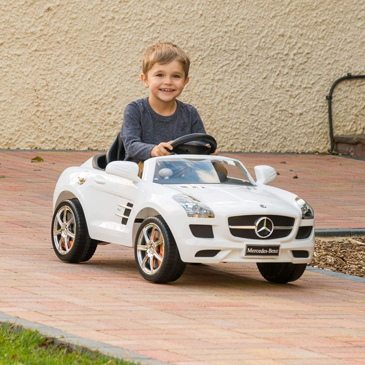 Megastar - Licensed Mercedes Benz Sls 6 V Electric Ride On Car For Children, White