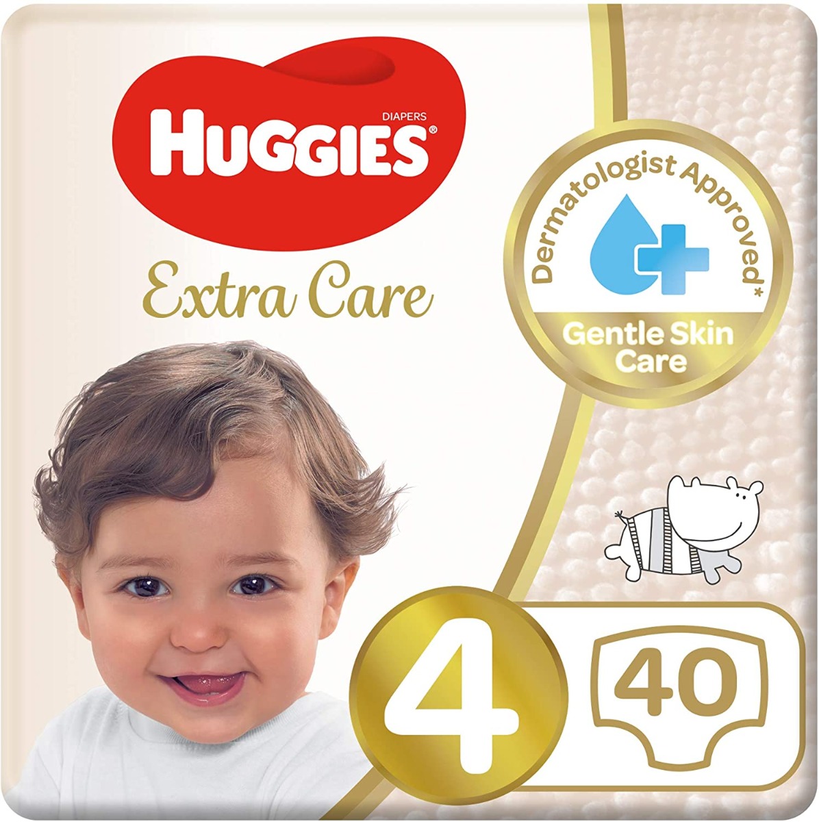 Huggies - Ultra Comfort Diapers, Size 4, Value Pack, 8-14 Kg - 40 Diapers