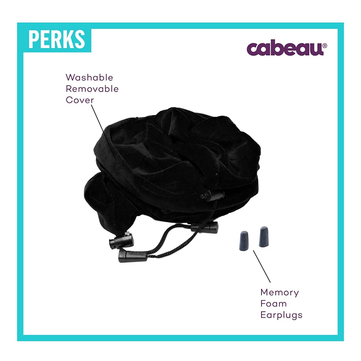 Cabeau Evolution Memory Foam Travel Neck Pillow - Blue Tropic