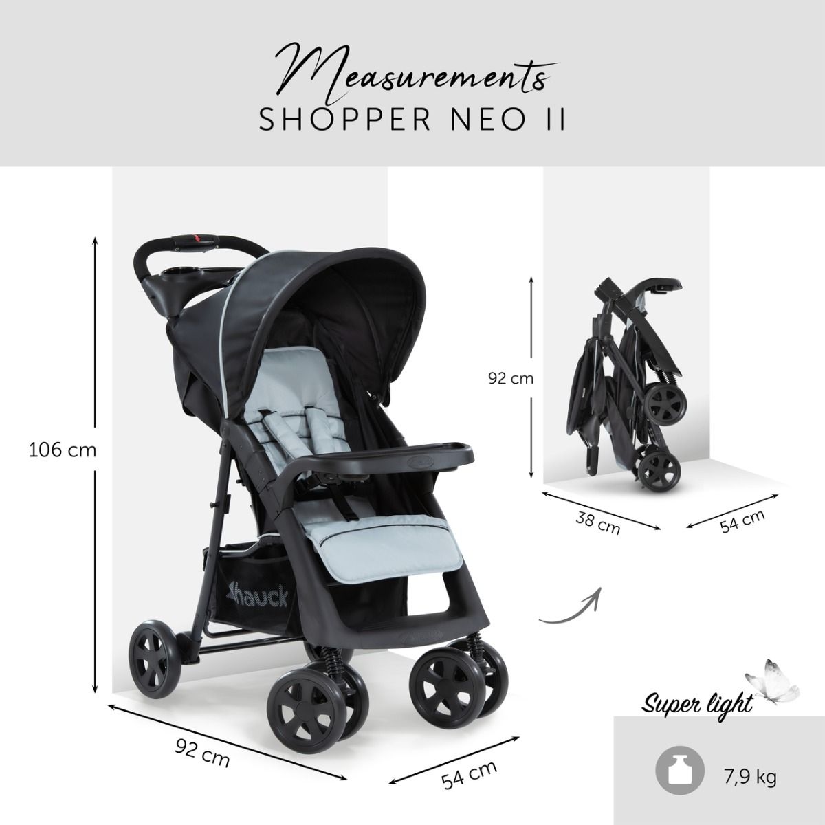 Hauck Caviar Silver Shopper Neo II Stroller