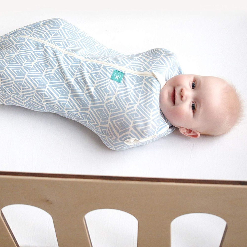 Ergococoon Baby Swaddle - Tribal Blue (0-3 Months)