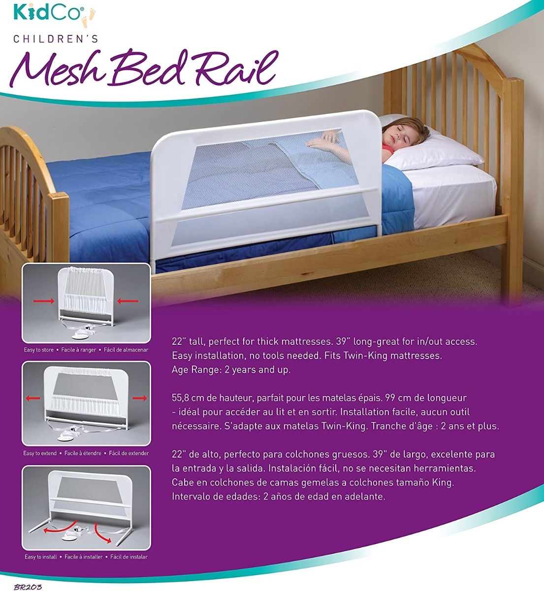 KidCo White Mesh Children's Bed Rail