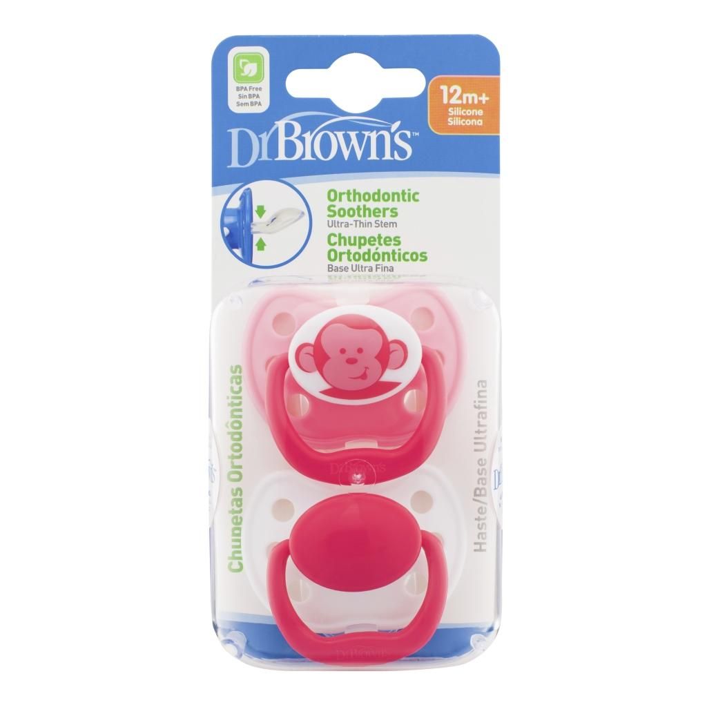Dr Browns Pink Ortho Classic Stage 3 Shield Pacifier - +12m - 2pcs