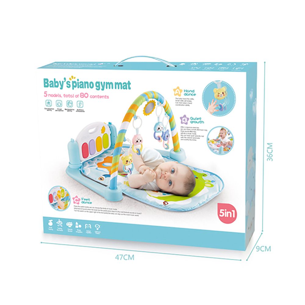 Little Angel - Baby Fitness Activity Piano Gym - Blue