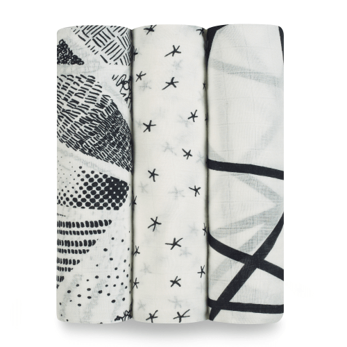 Silky Soft 3 Pack Swaddles Midnight