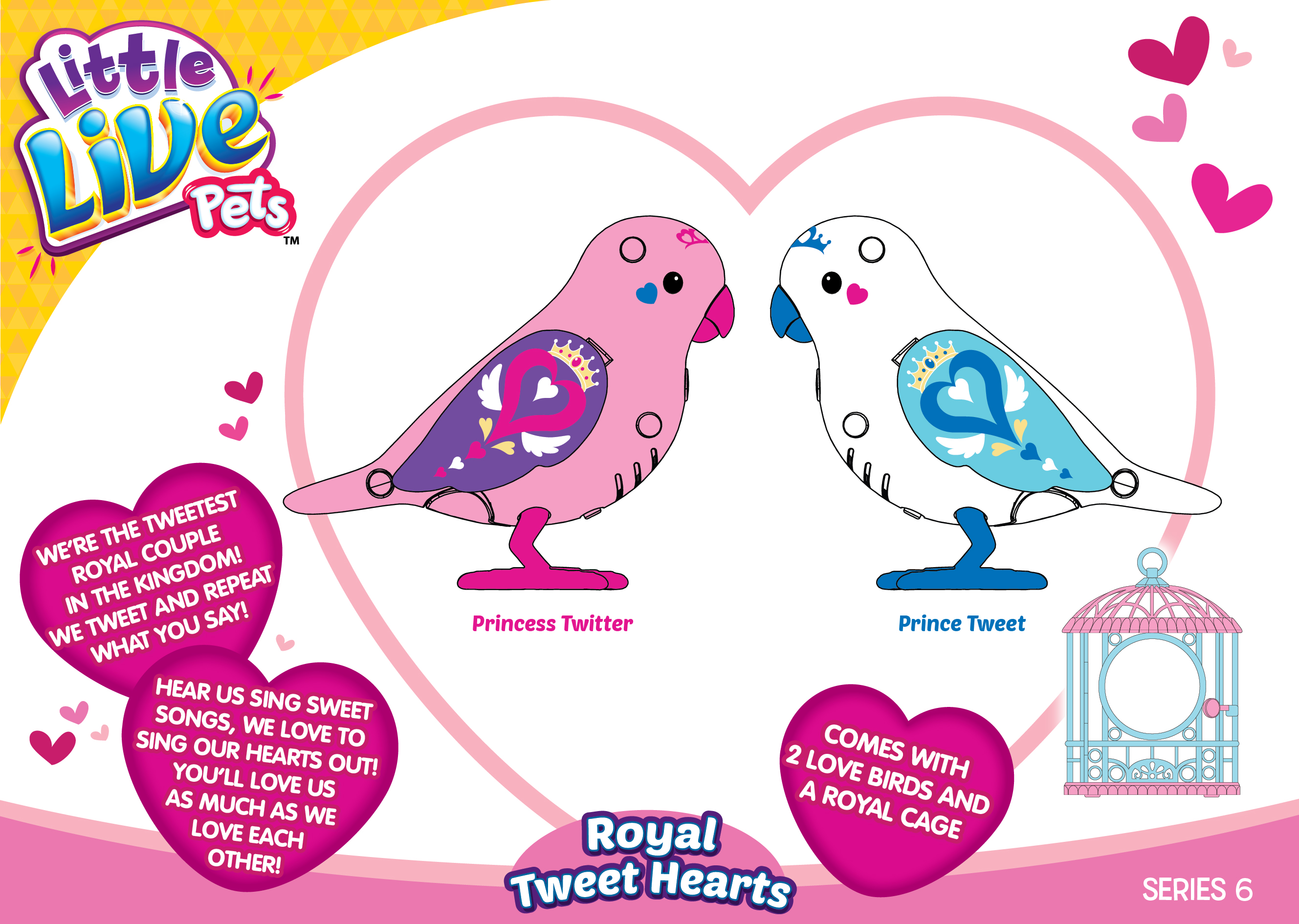 Little live pets royal sweethearts love birds with cage clearance