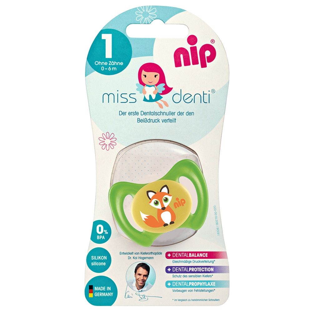 Nip Green Fox Miss Denti Teether - Without Teeth - 0 - 6m