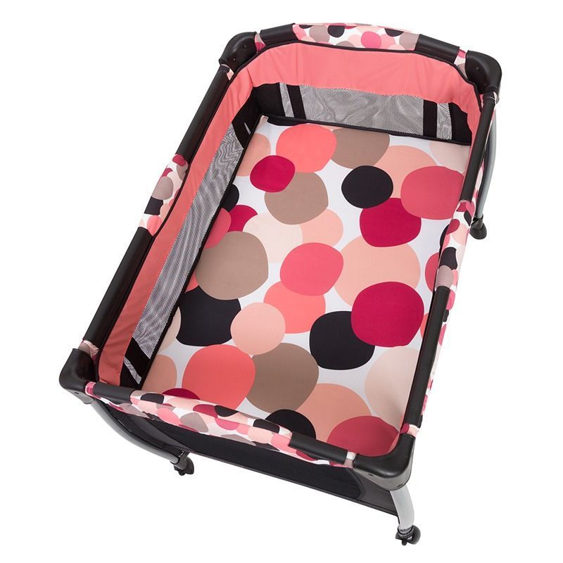 Baby Trend Black/Pink Resort Elite Nursery Center/Playpen Dotty