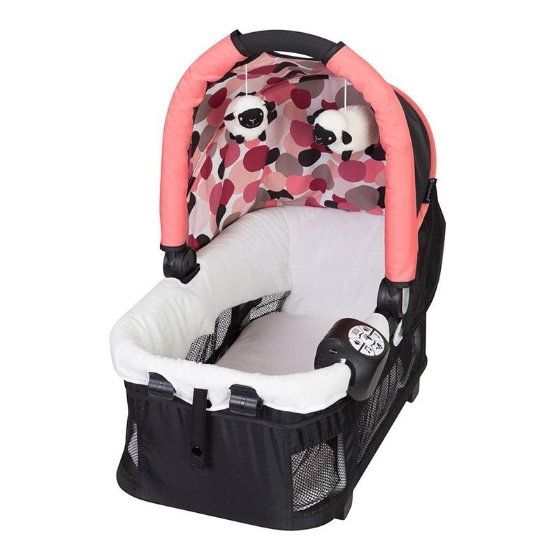 Baby Trend Black/Pink Resort Elite Nursery Center/Playpen Dotty