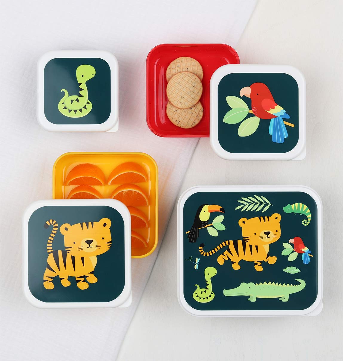 A Little Lovely Company - Lunch and Snack Box Set Jungle Tiger