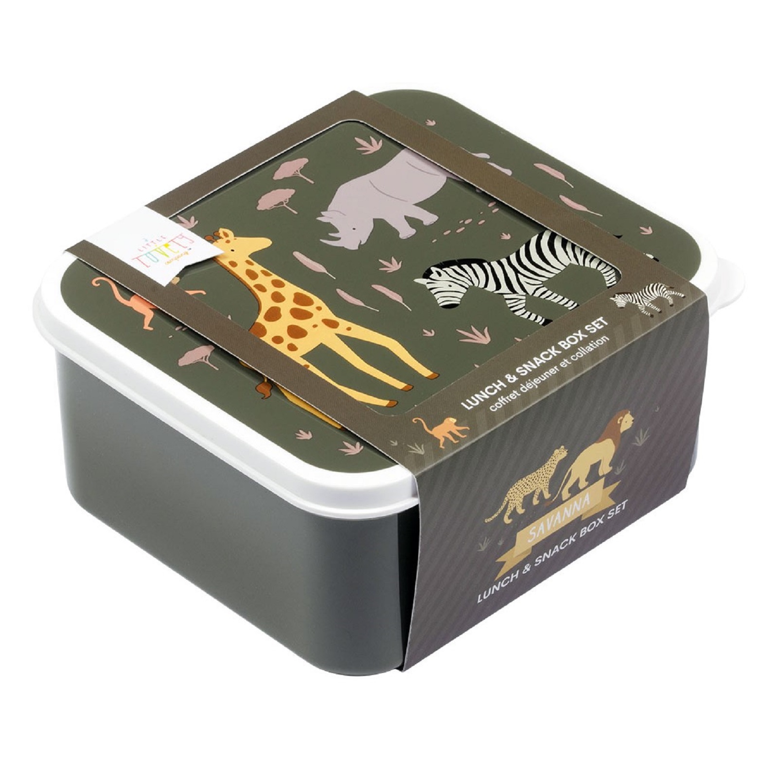 A Little Lovely Company - Lunch and Snack Box Set Savanna
