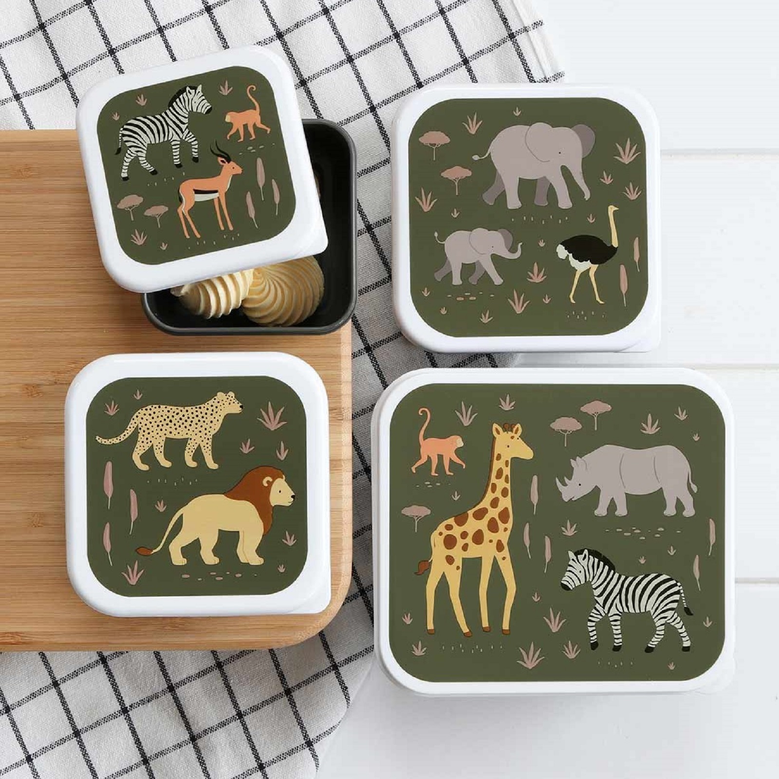 A Little Lovely Company - Lunch and Snack Box Set Savanna