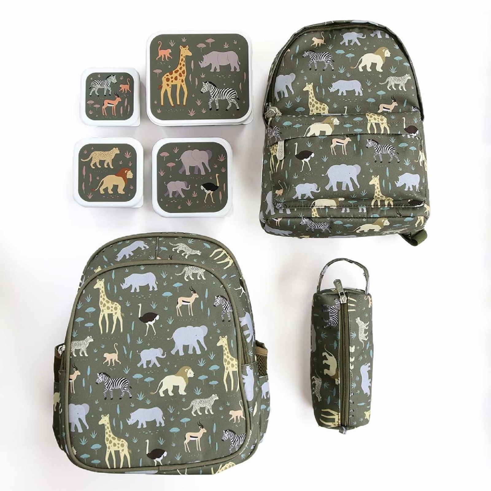 A Little Lovely Company - Lunch and Snack Box Set Savanna