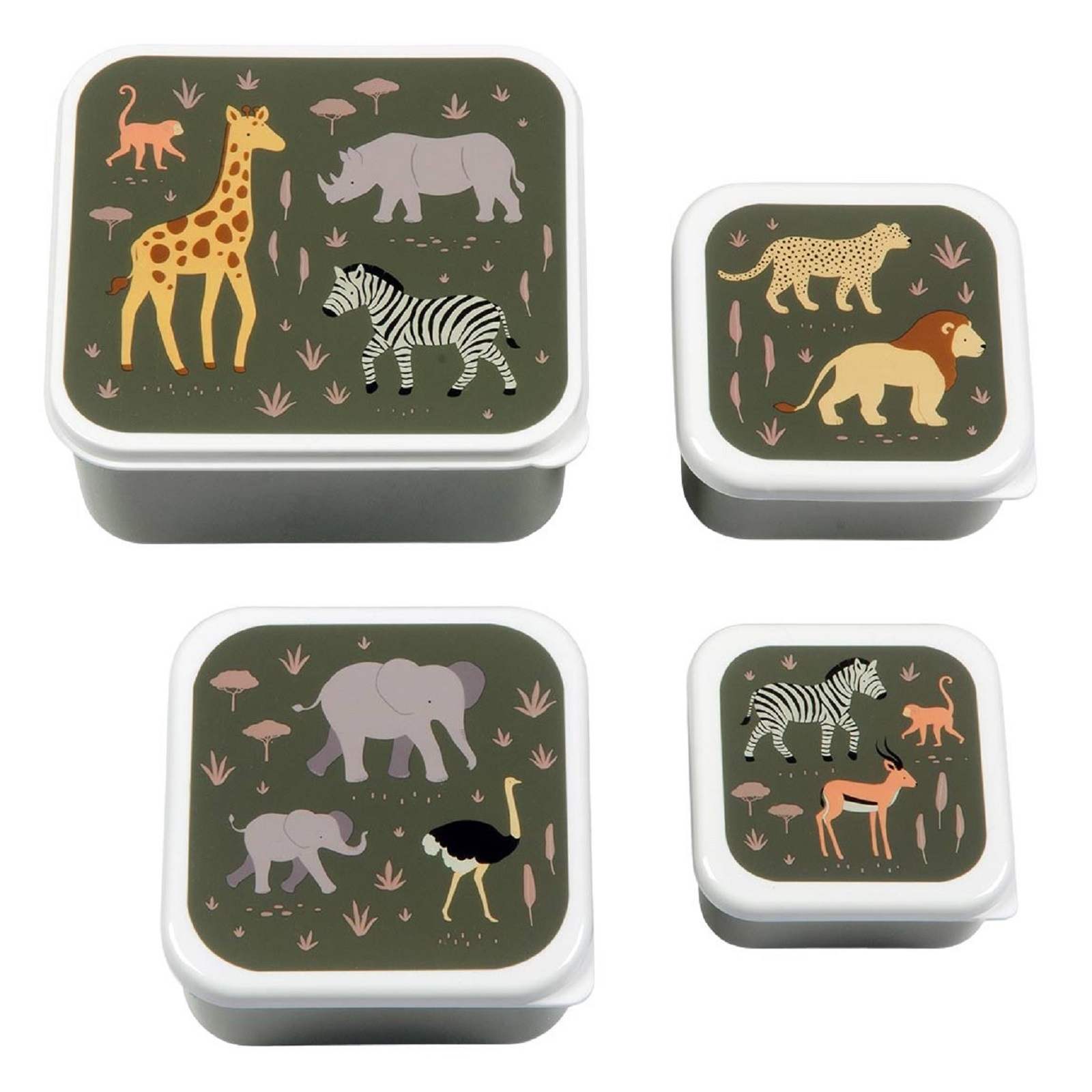 A Little Lovely Company - Lunch and Snack Box Set Savanna