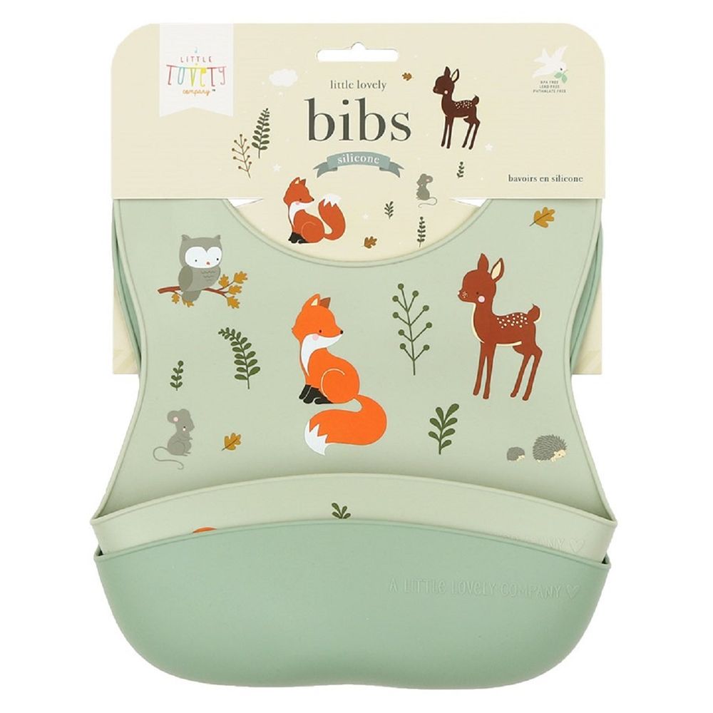 A Little Lovely Company - Silicone Bib Set of 2 Forest Friends