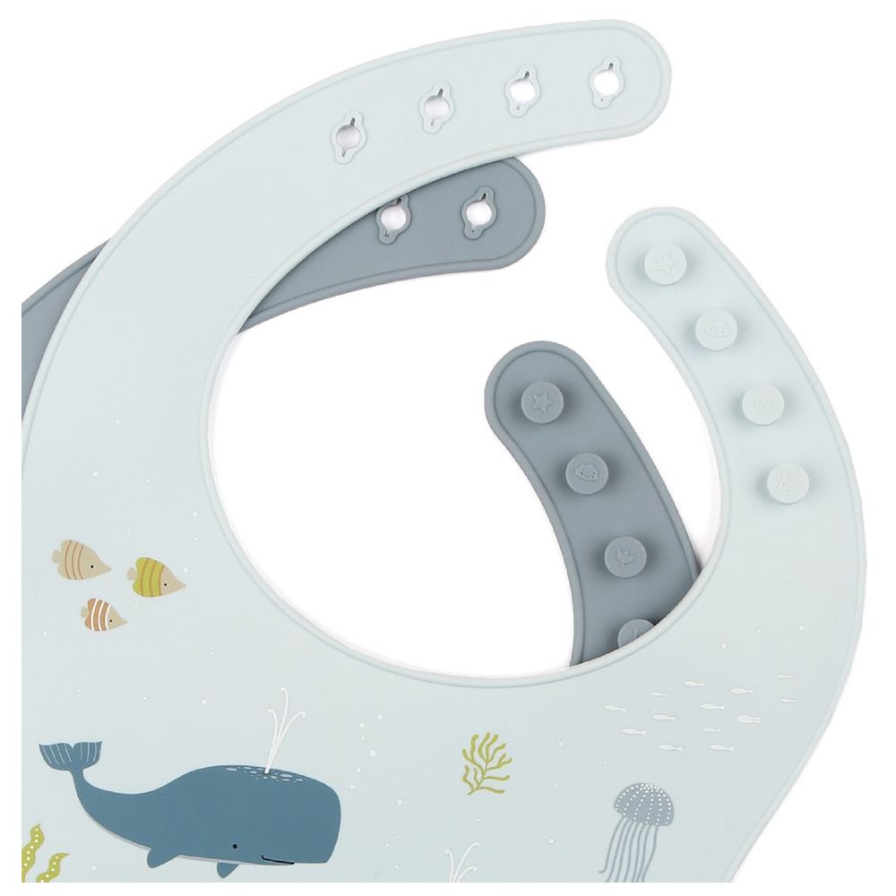 A Little Lovely Company - Silicone Bib Set of 2 Ocean