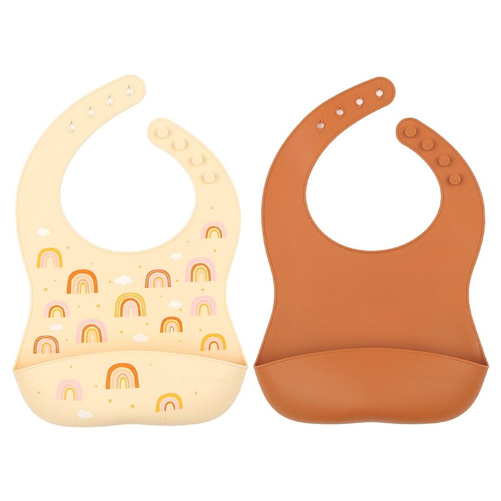 A Little Lovely Company - Silicone Bib Set of 2 Rainbows